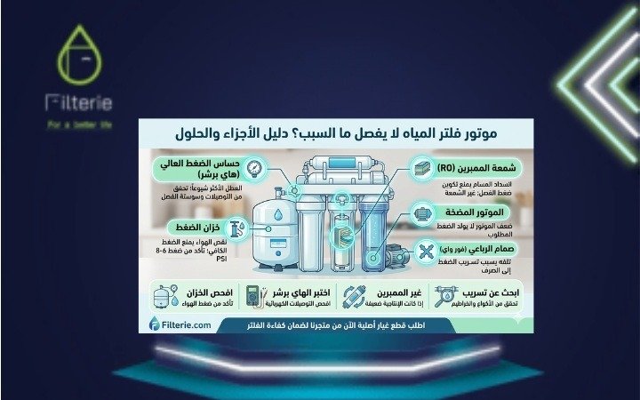 موتور فلتر المياه لا يفصل ما السبب؟ 15 سبب وحل نهائي