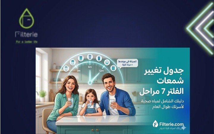 أهمية الالتزام بجدول مواعيد تغيير شمعات الفلتر 7 مراحل، مشيراً إلى أماكن الهاي برشر والممبرين والموتور - فلتري.